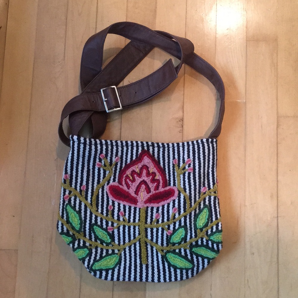 Sundance catalog embroidered bucket purse.